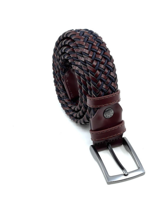 Men's Belt Leather Knitted Blue -21