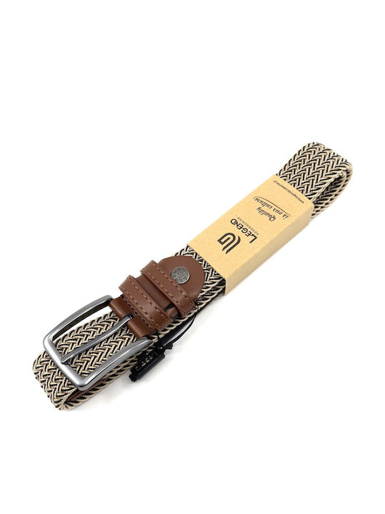 Elastic Men's Belt Leather Knitted Multicolored