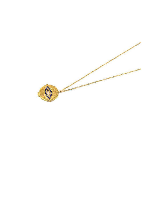 Necklace Eye from Gold Plated Steel