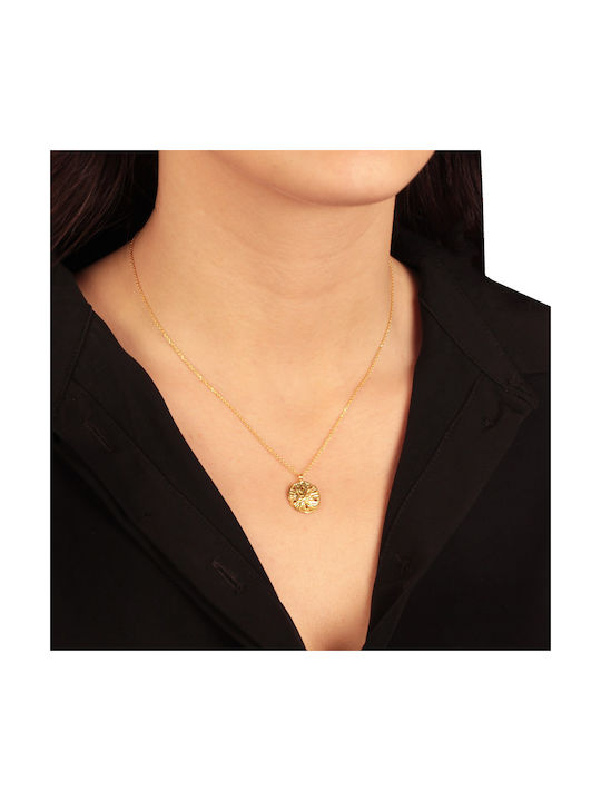 Necklace with design Flower from Gold Plated Silver