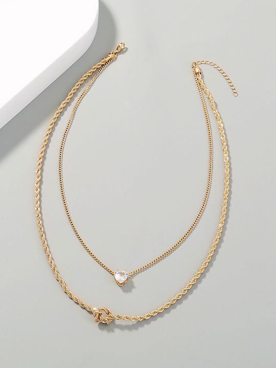 Pearl's Garden Halskette mit Design Herz Vergoldet