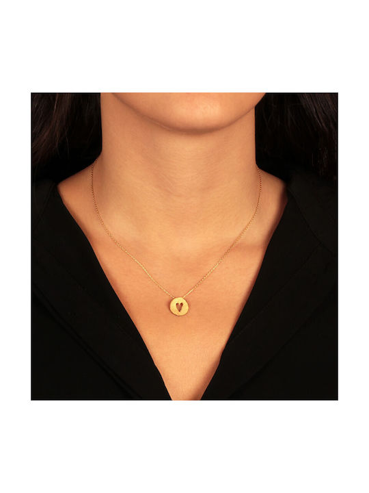 Necklace with design Heart from Gold Plated Silver