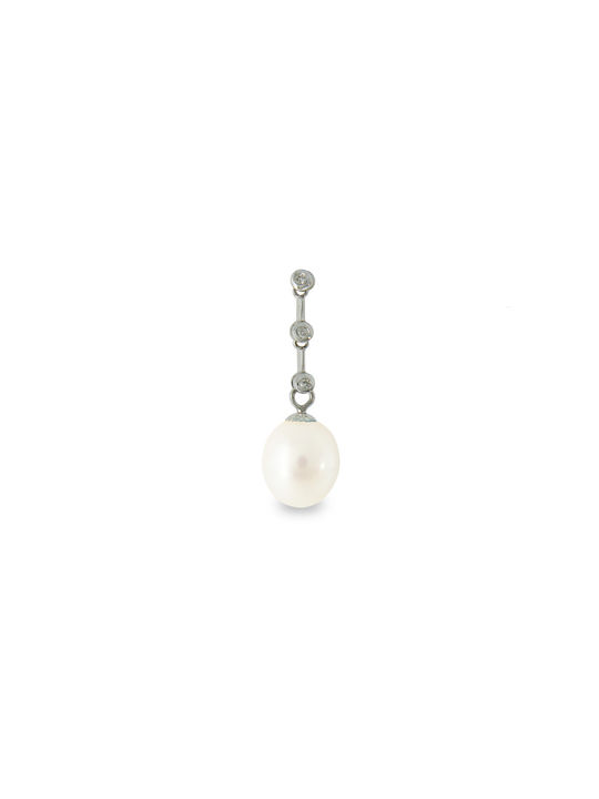 Necklace from White Gold 18k with Pearls