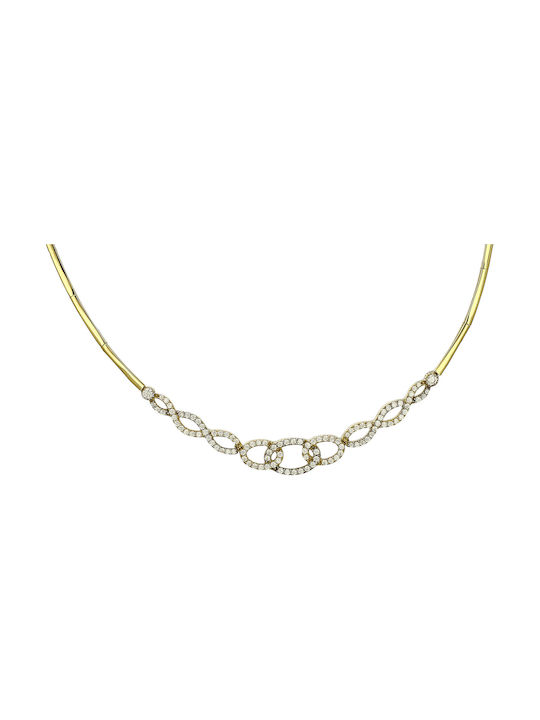 Necklace from Gold 14K with Zircon