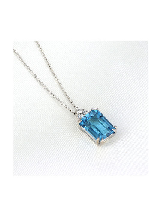 London Blue Necklace from White Gold 18k