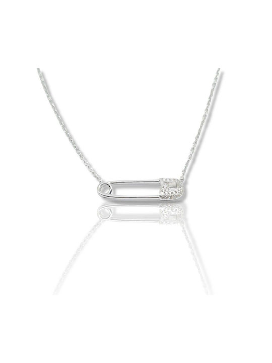 Mentzos Necklace from Silver with Zircon