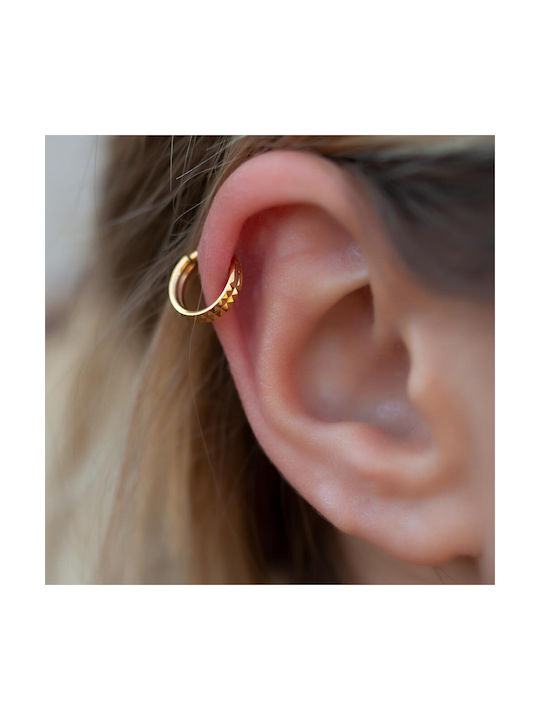 Clicker 8mm Earrings Hoops made of Steel Gold Plated