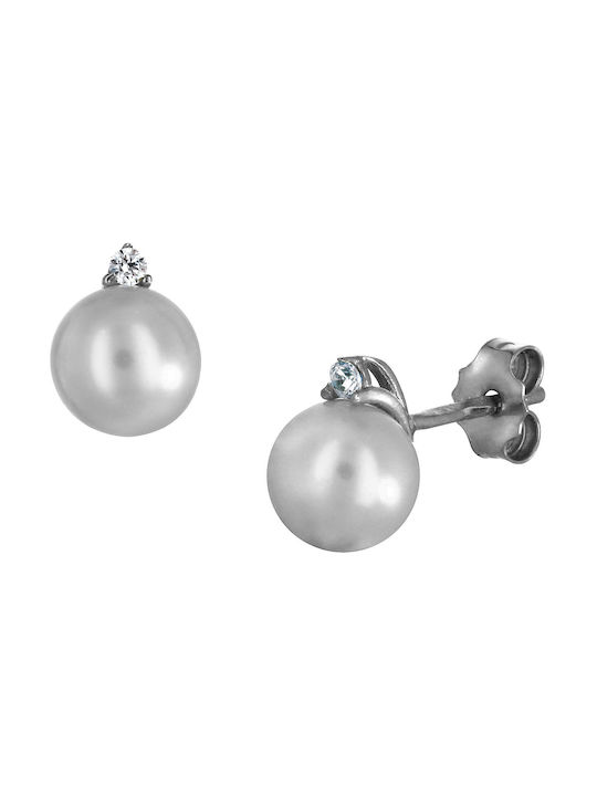 Earrings made of Platinum with Stones & Pearls