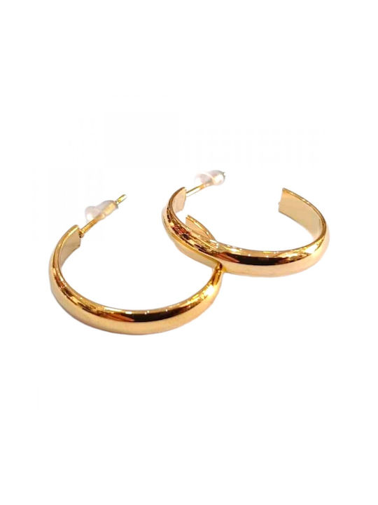 One Earrings Pendants made of Steel Gold Plated