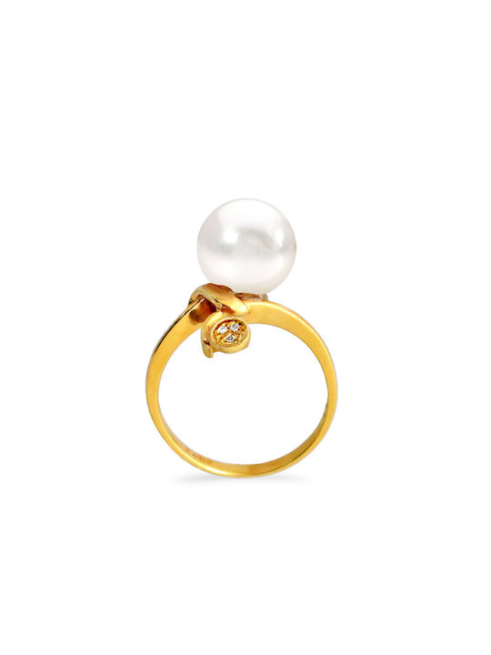 Damen Ring mit Perlen aus Gold 18K