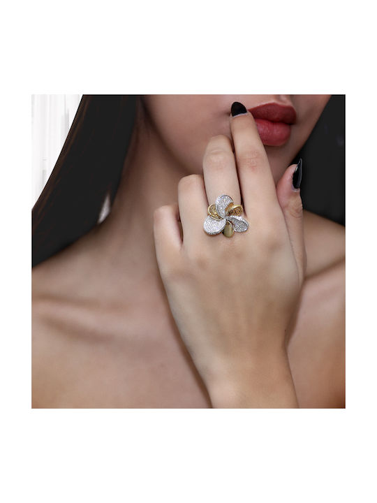 Damen Ring mit Diamanten aus Weißgold 18K