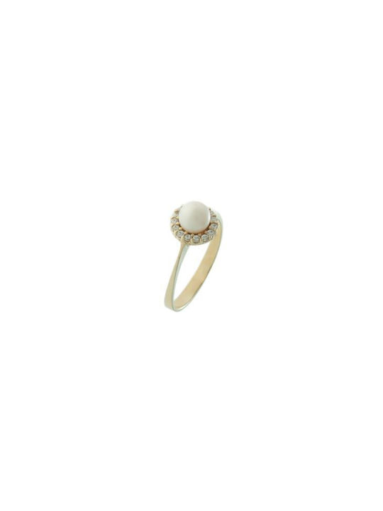 Women's Gold Ring with Pearl 14K