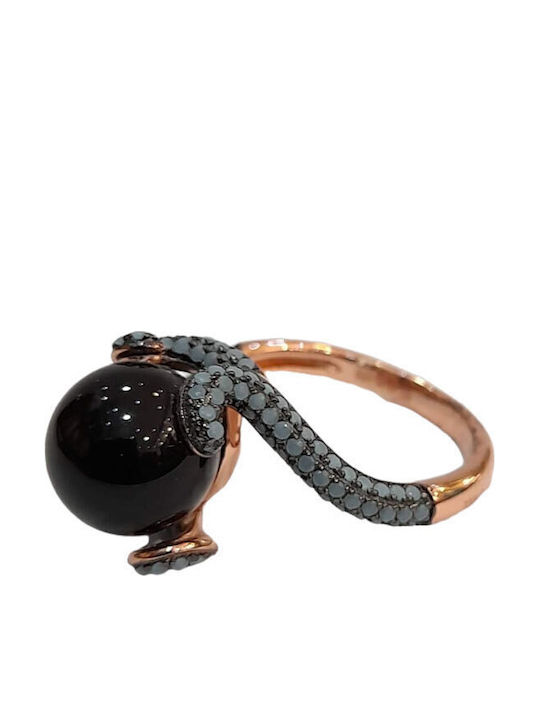 One Jewellery Γυναικείο Δαχτυλίδι από Ασήμι Επιχρυσωμένο