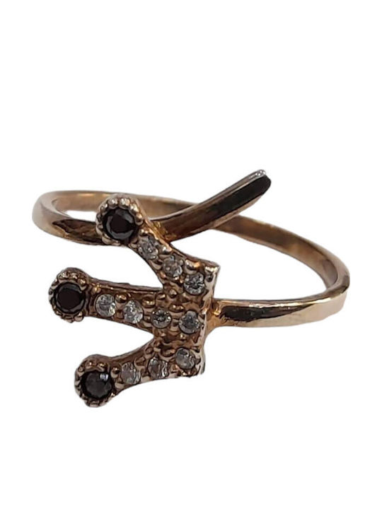 One Jewellery Γυναικείο Δαχτυλίδι από Ασήμι Επιχρυσωμένο