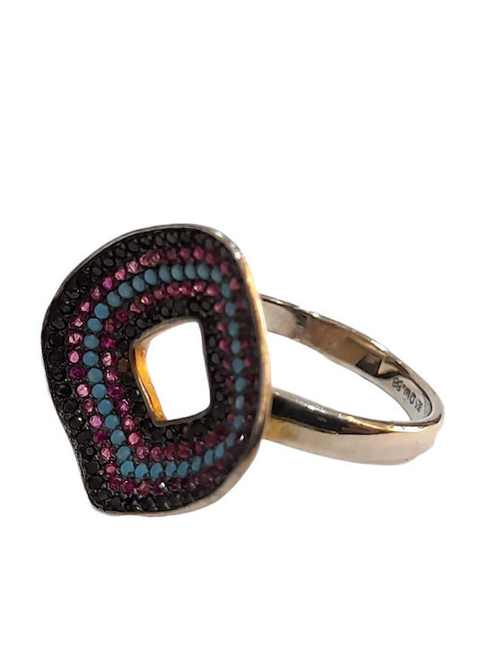 One Jewellery Γυναικείο Δαχτυλίδι από Ασήμι Επιχρυσωμένο
