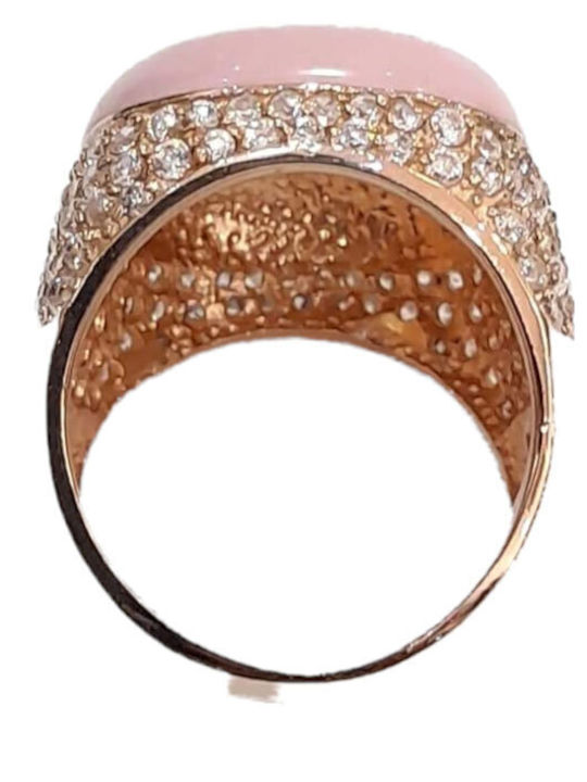 One Jewellery Γυναικείο Δαχτυλίδι με Πέτρες από Ασήμι Επιχρυσωμένο