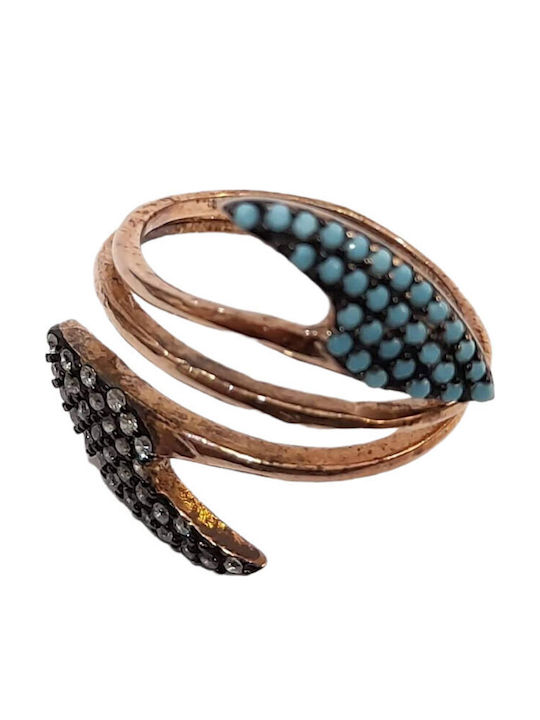 One Jewellery Femeie Inel cu Zirconiu din Argint Placat cu aur