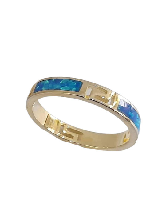 One Women's Gold Plated Silver Spinner Ring with Zircon