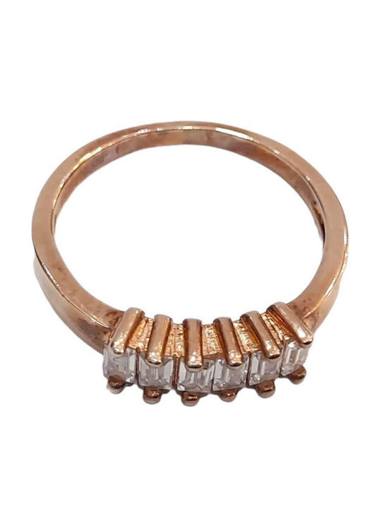 One Jewellery Γυναικείο Δαχτυλίδι με Ζιργκόν από Ασήμι Επιχρυσωμένο