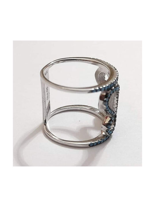 One Damen Ring mit Zirkonia aus Silber