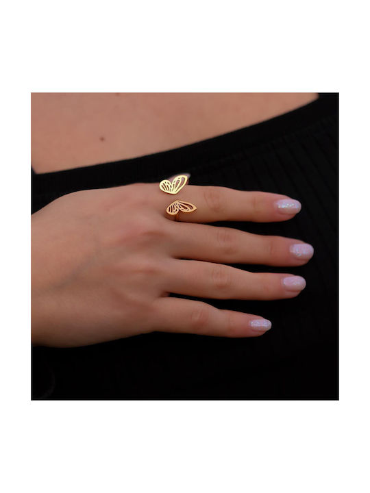 Piercing.gr Women's Ring from Steel Gold Plated