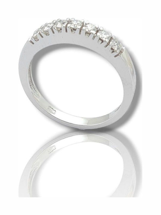 Mentzos Ring with Diamond made of White gold 18K
