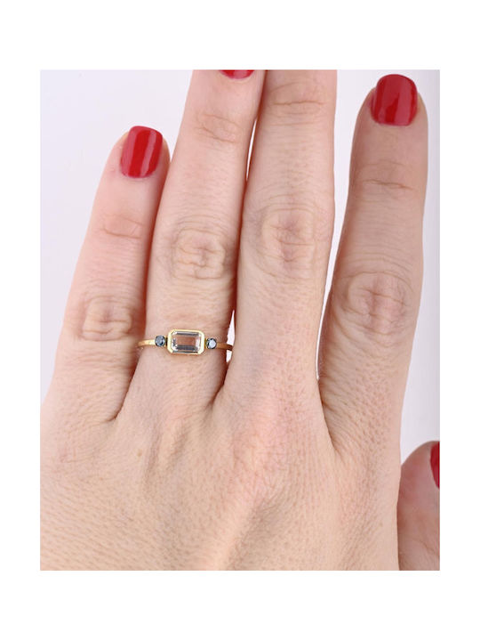 Savvidis Damen Ring mit Diamanten aus Gold 18K