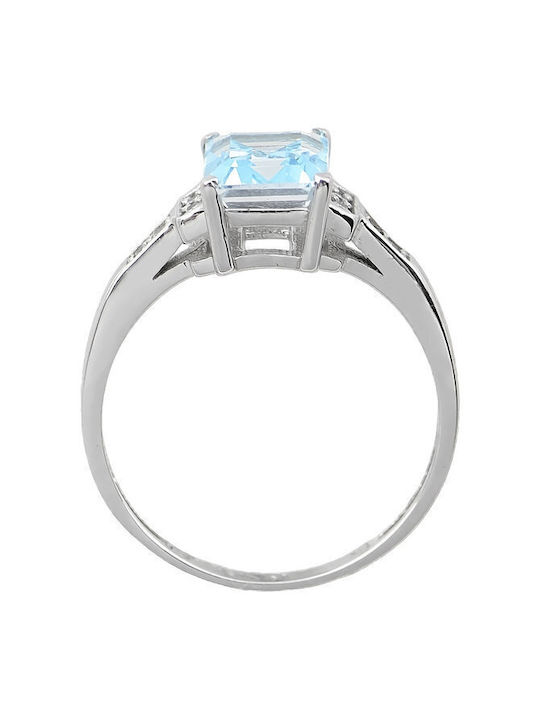 Savvidis Women's White Gold Ring with Stone 14K