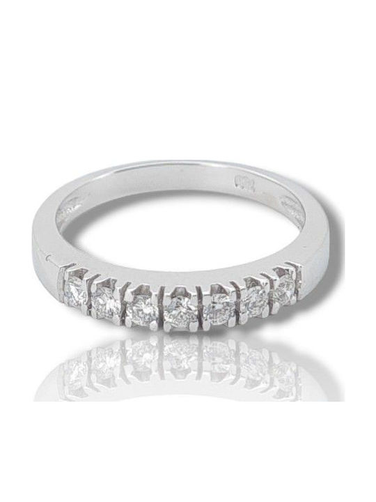Mentzos Ring with Diamond made of White gold 18K