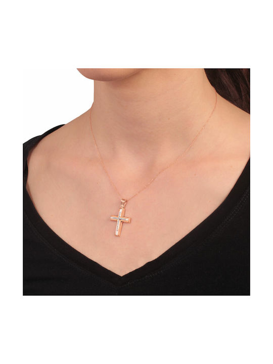 Women's Rose Gold Cross 14K