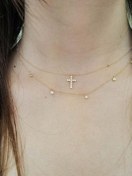 Goldjewels Women's Gold Cross 14K with Chain