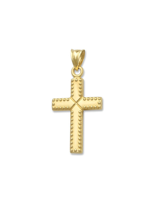 Men's Gold Cross 14K Double Sided with the Crucified