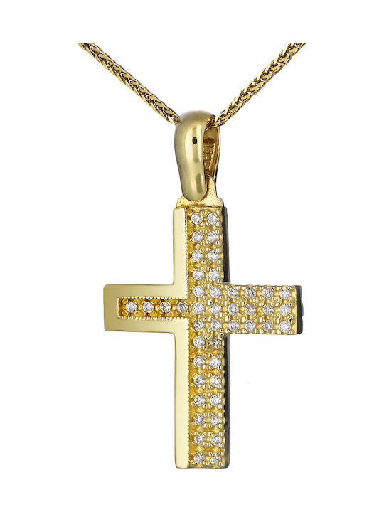 Women's Gold Cross 14K Double Sided