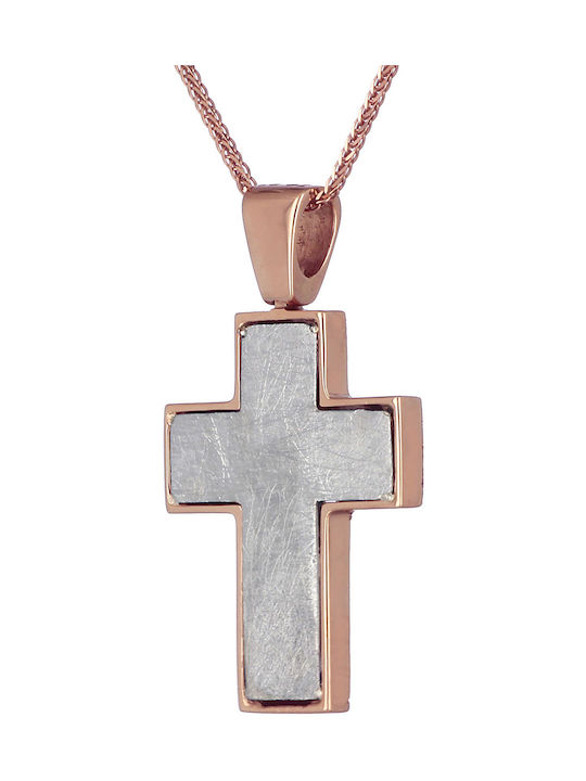 Damen Roségold Kreuz 14K