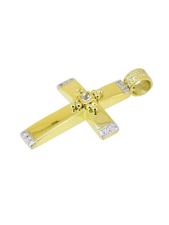 Damen Gold Kreuz 14K mit Kette