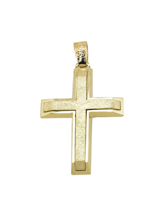 Herren Gold Kreuz 14K mit Kette