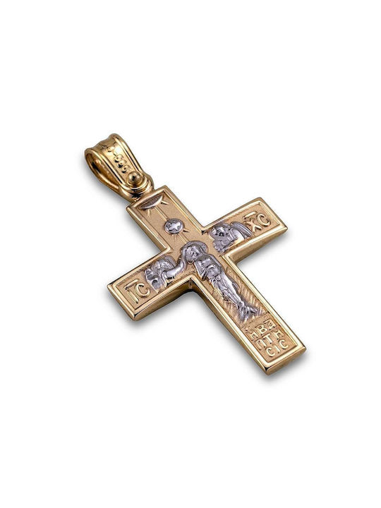 Men's Gold Cross 14K Double Sided with the Crucified