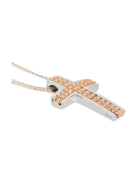 Damen Weißgold Kreuz 14K