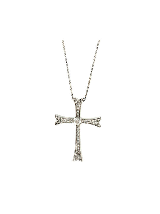 CHrysolithos White Gold Cross 18K with Chain