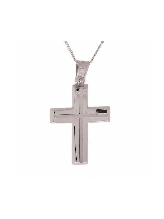 Papadopoulos Gold Men's White Gold Cross 14K