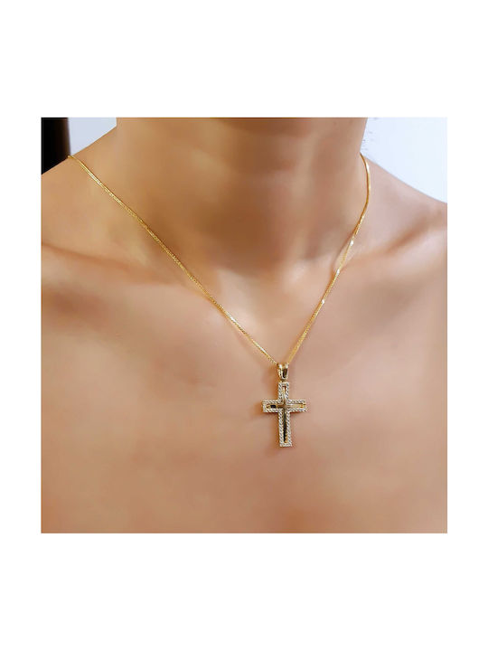 Katsigiannis Women's Gold Cross 14K with Chain