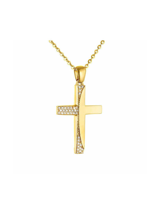 Ioannis Kosmima Women's Gold Cross 14K Double Sided with Chain