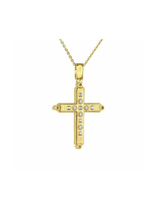 Ioannis Kosmima Women's Gold Cross 14K Double Sided with Chain