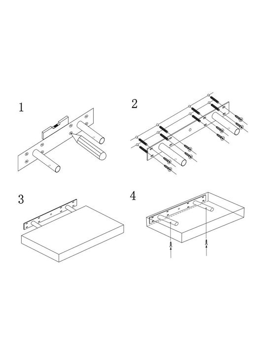 Кафяв Стенен РафТ 80x23.5x3.8см