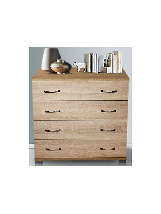 Wooden Chest of Drawers with 4 Drawers Melamine 80x45x90cm