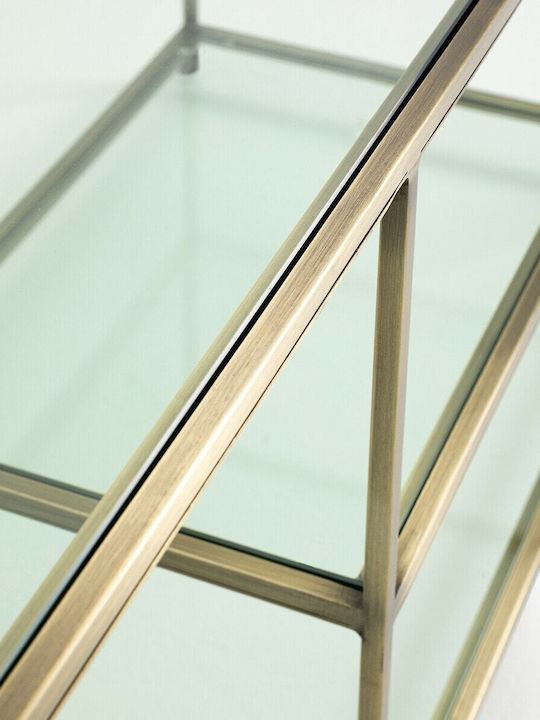 TV Stand Glass Gold M140xD40xH45cm