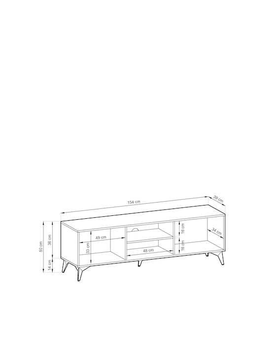Έπιπλο Τηλεόρασης Diamond Ανθρακί+Evoke Μ154xΠ39xΥ50cm
