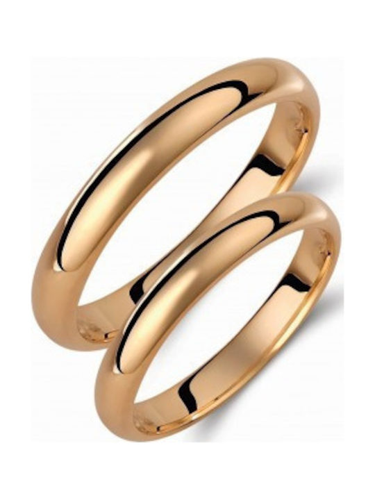 Βέρες Γάμου Valauro Κίτρινο Χρυσό 14k – Πλάτος 3mm