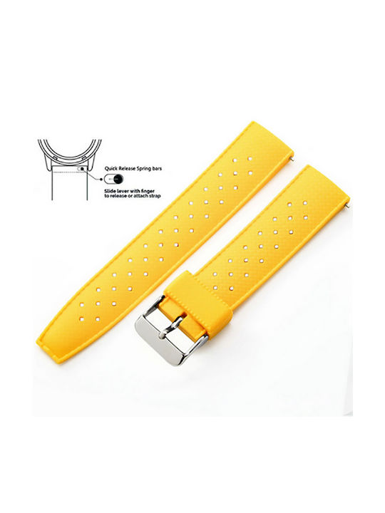 Quick Release Rubber Strap Yellow 20mm