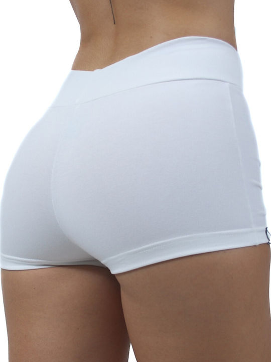 H&S Women's Training Legging Shorts Push Up White